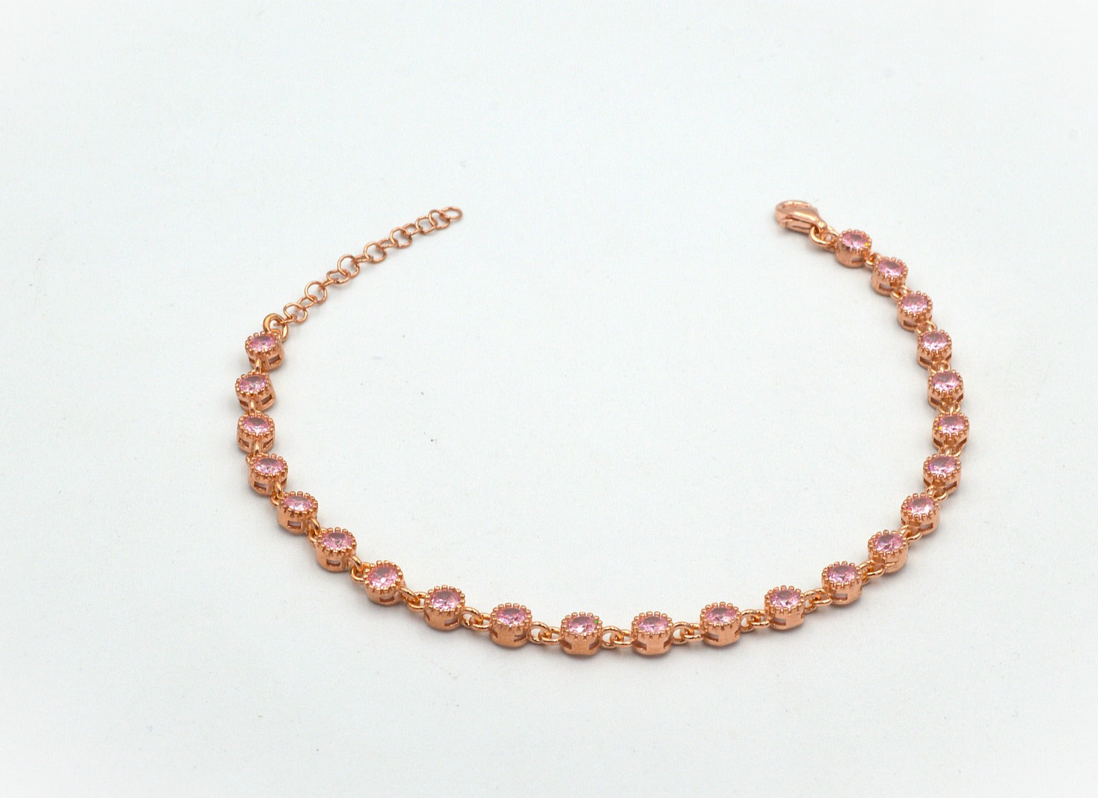 gold pink heart bileklik